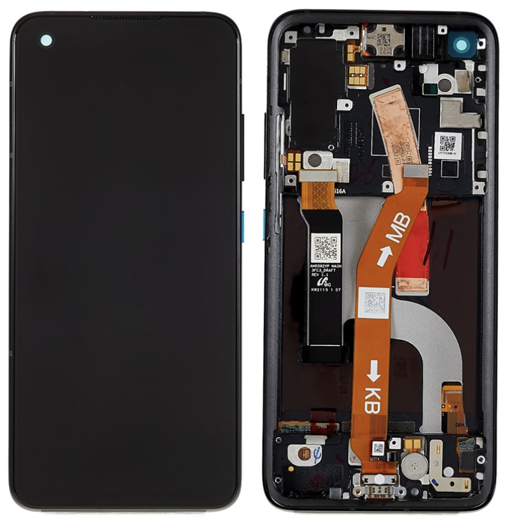 Дисплей (екран) для Asus ZenFone 8 ZS590KS + тачскрин, чорний, Amoled, оригінал (54) переклеєне скло, с