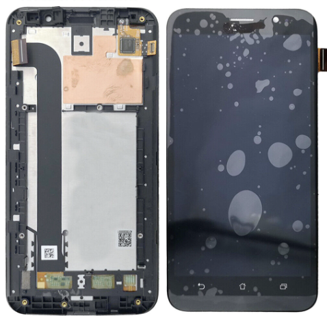 Дисплей (екран) для Asus ZenFone Go ZB552KL + тачскрин, чорний, оригінал (54) з передньою панеллю, фото 1