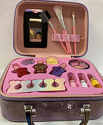 Набір косметики у  валізі, косметичка рожева  20*7,5*14см
