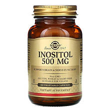 Інозитол, Inositol, Solgar, 500 мг, 100 вегетаріанських капсул