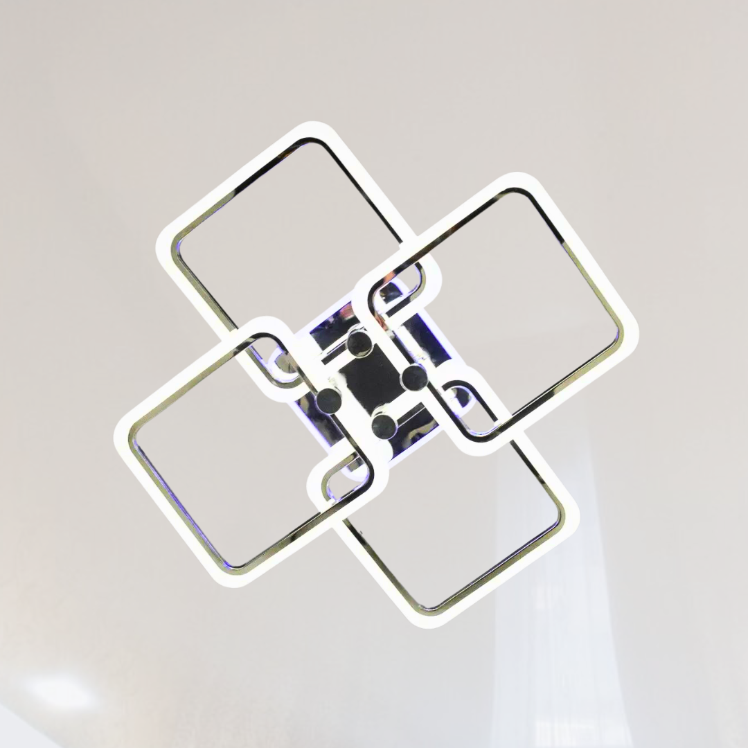 Яскрава сучасна Led люстра з підсвіткою Diasha 110W до 20 м² колір Хром MX2503/4L HR 3color, фото 1