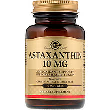 Астаксантин, Astaxanthin, Solgar, 10 мг, 30 гелевих капсул