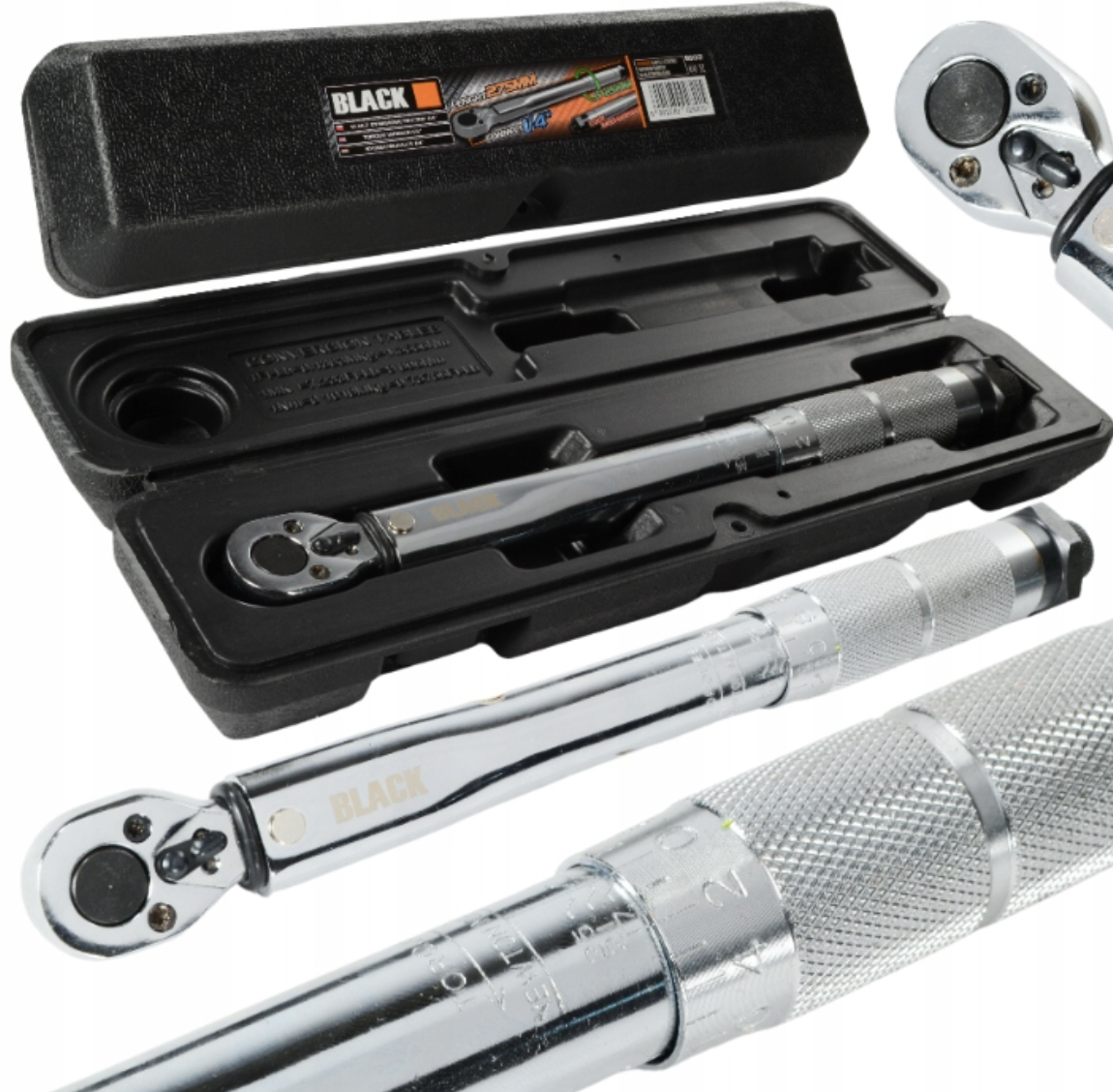 Динамометричний ключ 1/4" 5-25 Nm Black 11602