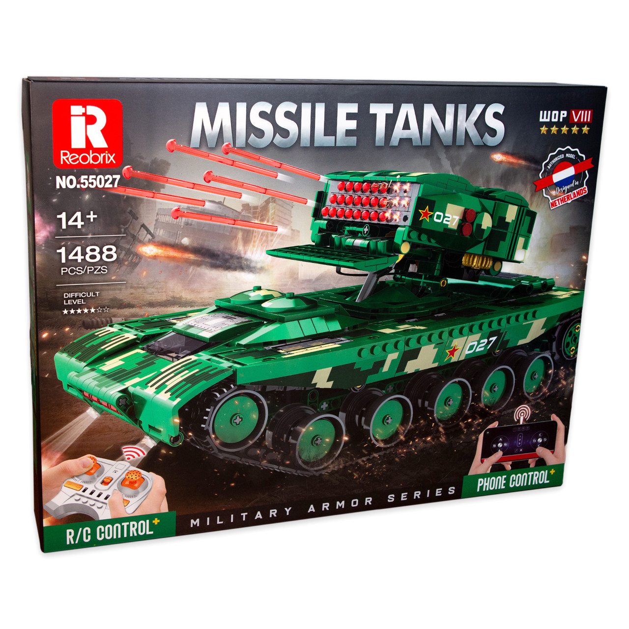 Конструктор на радіокеруванні Військовий танк MOC 55027, фото 1