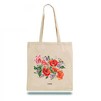 Экошопер сумка для покупок BookOpt BK4002 Петриковская роспись Красные бежевые цветы r_180
