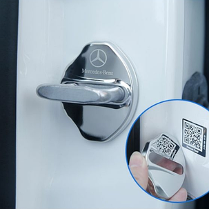 Накладка на дверний замок з емблемою Mercedes-Benz (Мерседес) Комплект 4 шт Хром, фото 2