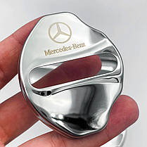 Накладка на дверний замок з емблемою Mercedes-Benz (Мерседес) Комплект 4 шт Хром, фото 3