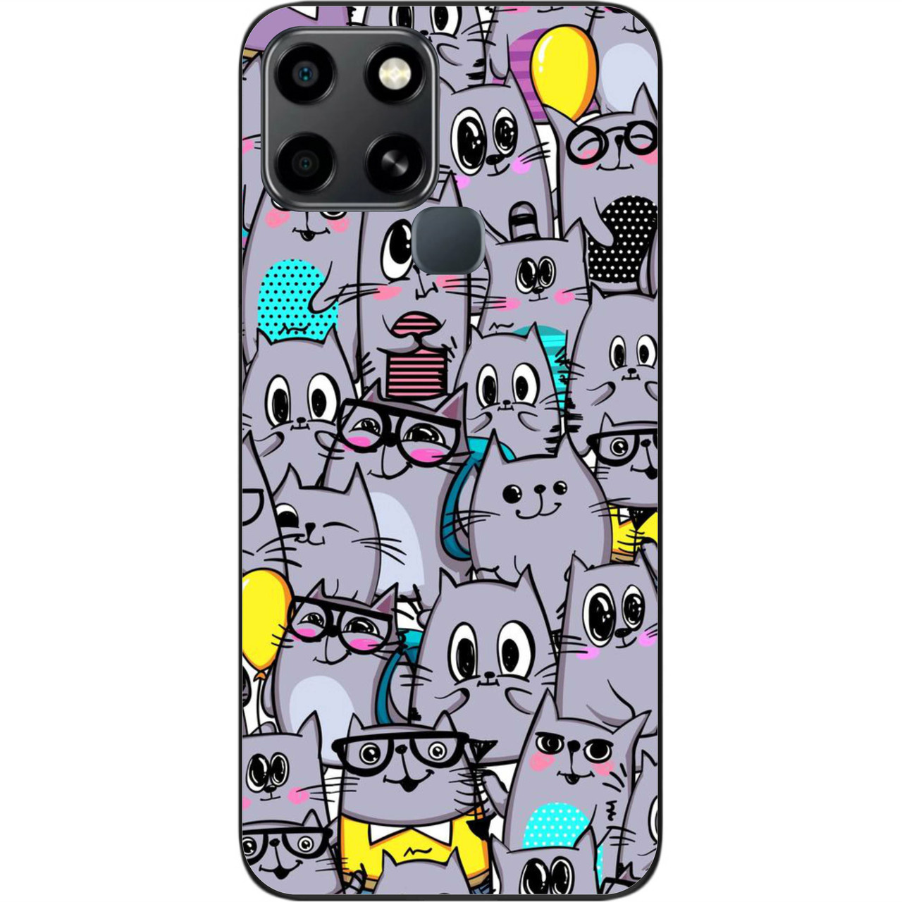 Силіконовий чохол Case для Infinix Smart 6 з картинкою Котики