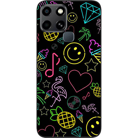 Силіконовий чохол Case для Infinix Smart 6 з картинкою Яскраві символи, фото 1