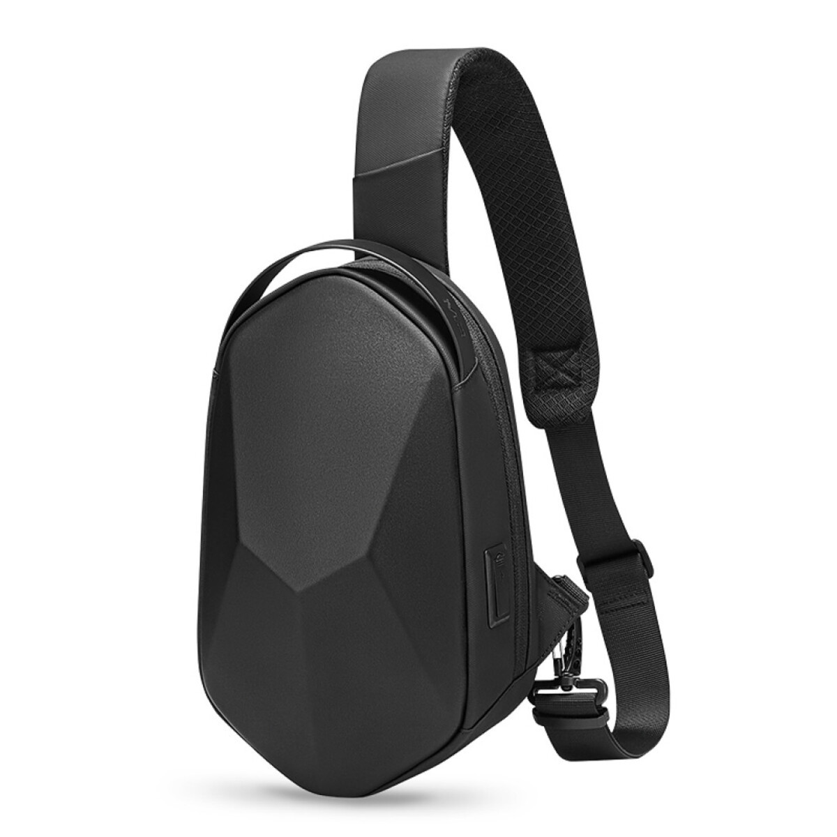 Рюкзак з однією лямкою Карбон (крос боді) Mark Ryden MR7507 з USB об'єм 6л. Чорний