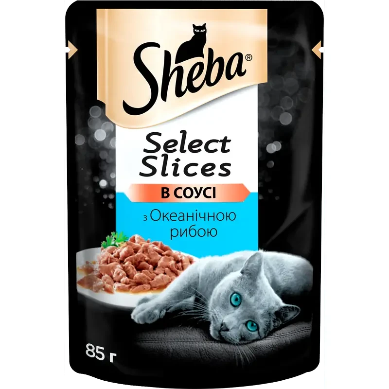 Вологий корм для котів Sheba, з океанічною рибою в соусі, 85 г