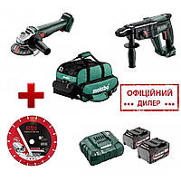 Набір ак. інструменту Metabo KH 18 LTX 24 + W 18 7-125 + ПОДАРУНОК Диск алмазний KONA FLEX