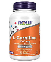 L-карнітин, L-Carnitine, Now Foods, 1000 мг, 50 таблеток