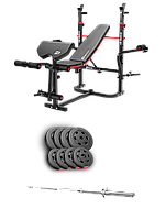 Набір Hop-Sport Premium 39кг з лавою HS-1065HB Pro та штангою