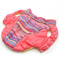 Курточка теплая Жилет для собак Zoo-hunt Орнамент розовый Одежда для плохой погоды 28х40 см