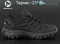 Мужские кроссовки осень/зима Merrell ТЕРМО плащовка черные р 41-45