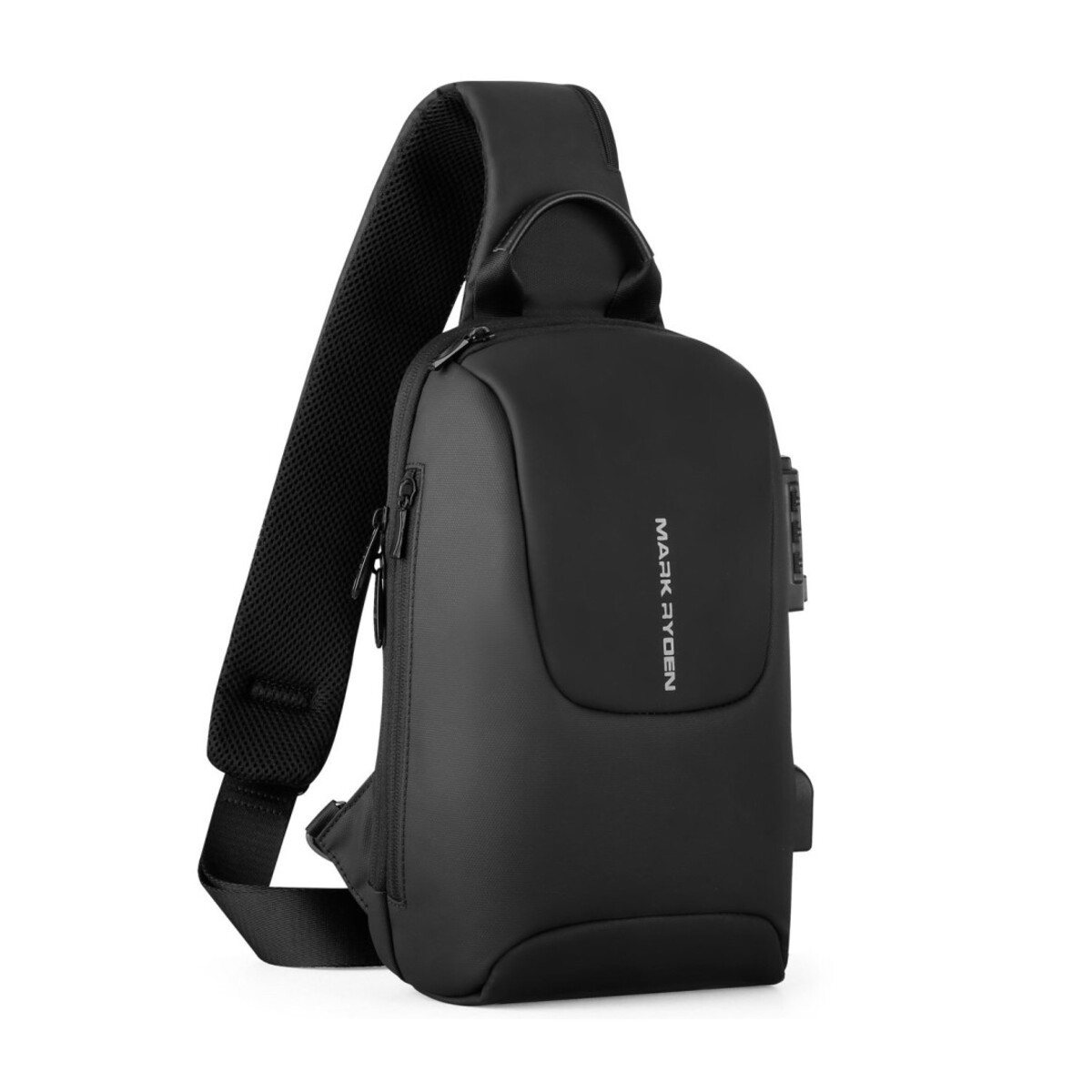 Рюкзак з однією лямкою (крос боді) Mark Ryden MR7039 з USB об'єм 8,5л. Чорний