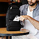 Рюкзак з однією лямкою (крос боді) Mark Ryden MR7039 з USB об'єм 8,5л. Чорний, фото 4