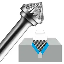 Борфрези конічні з конусом 90 ° - тип K