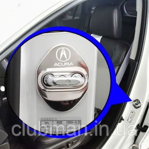 Накладка на дверний замок з емблемою ACURA (Акура) Комплект 4 шт Хром