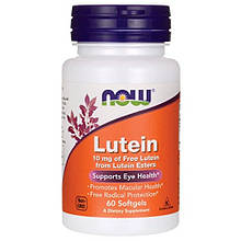 Лютеїн, Lutein, Now Foods, 10 мг, 60 капсул