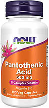 Пантотенова кислота, Pantothenic Acid, Now Foods, 500 мг, 100 вегетаріанських капсул