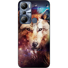 Чохол силіконовий Case для Infinix Hot 20i з картинкою Космічний вовк
