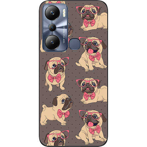 Бампер силіконовий Case для Infinix Hot 20i з малюнком Мопсики, фото 1