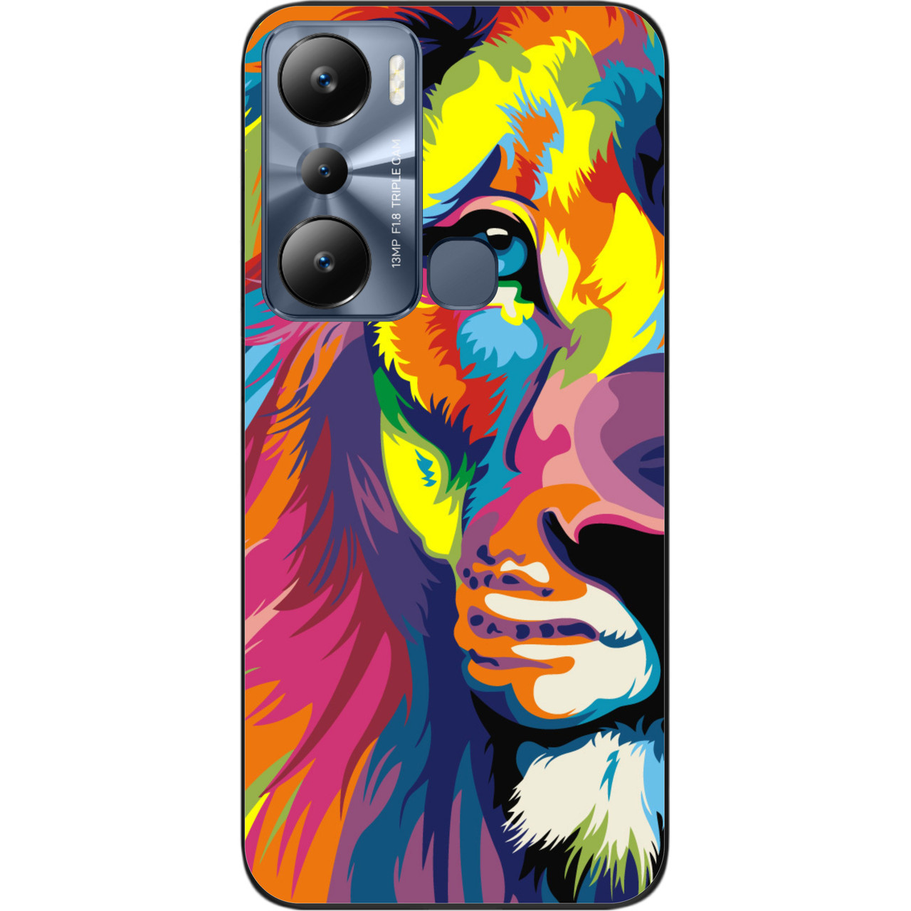 Бампер силіконовий Case для Infinix Hot 20i з малюнком Яскравий лев