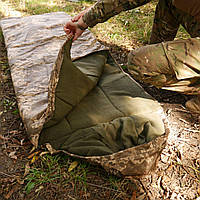Тактический спальник одеяло с капюшоном Зимний пиксель ВСУ, Тактические демисезонные спальные мешки синтепон