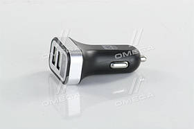 Автомобильний зарядний пристрий 2USB (12 / 24V - 5V 2,4A), LED Display, чорне  DK-CT04B UA59