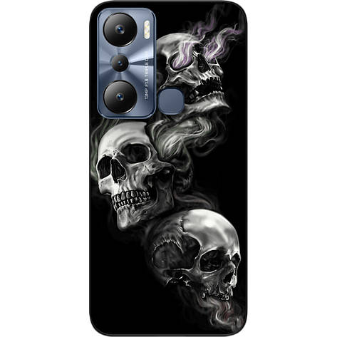 Чохол силіконовий Case для Infinix Hot 20i з картинкою Три черепи, фото 1