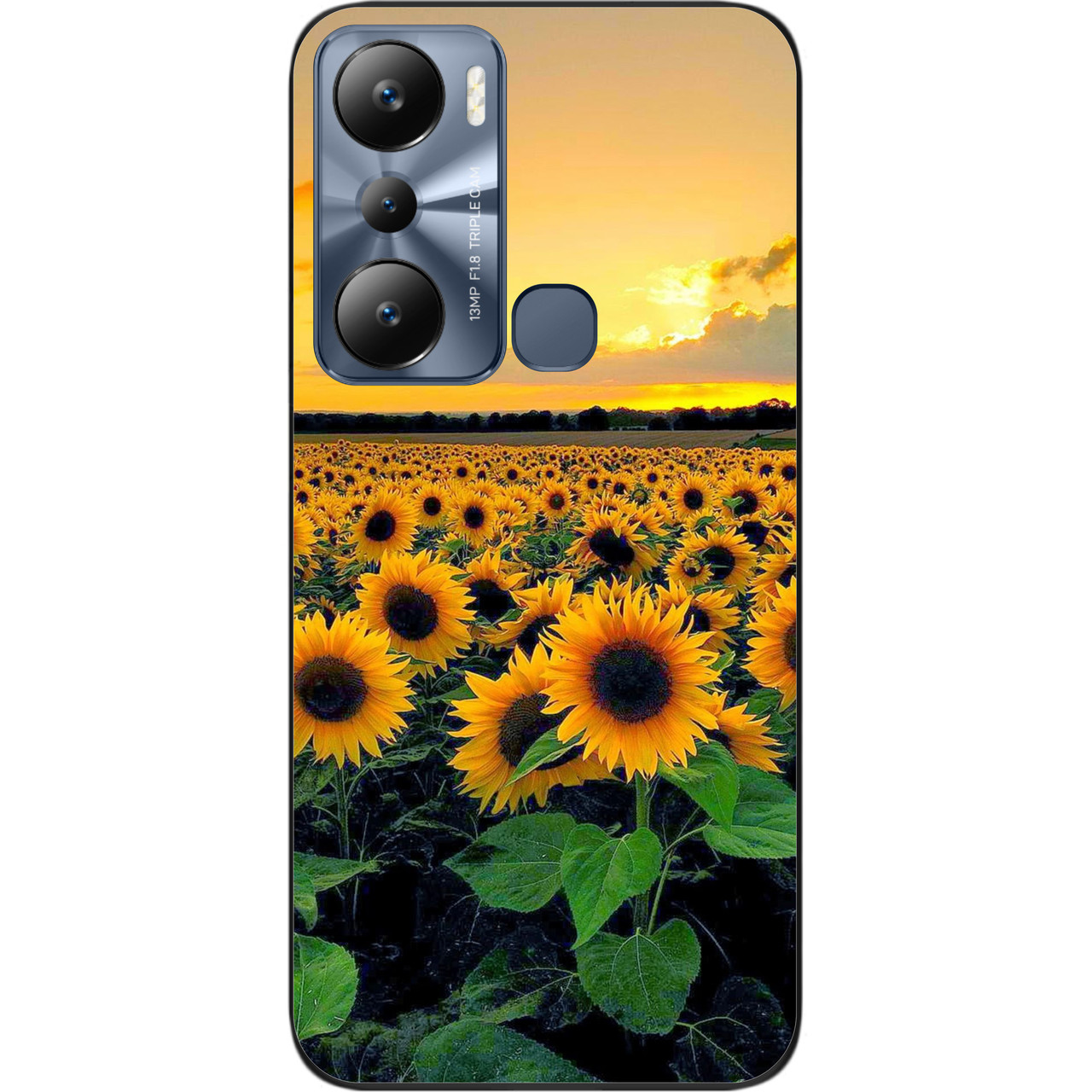 Силіконовий чохол Case для Infinix Hot 20i з картинкою Соняшники