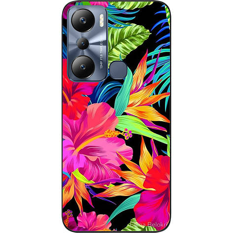 Силіконовий чохол Case для Infinix Hot 20i з картинкою Яскраві квіти, фото 1