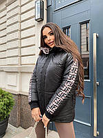 Женская зимняя чёрная куртка Fendi Фенди