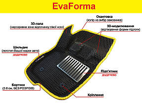 3D килимки EvaForma передні на BMW 3 F30; F31 '11-19, 3D килимки EVA, фото 4