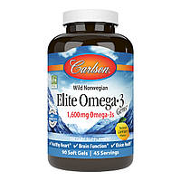 Омега-3 Elite Omega-3 Gems Carlson 90 желатиновых капсул Вкус Лимона