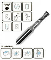 Фреза спиральная 2-х зубая со плоским торцом D16 d16 L110 h45 z2 Тип: LONG (5161611045L-2)