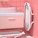 Дитяча ванна для купання з термометром і подушкою. Рожева., фото 4