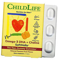 Омега 3 с Холином для детей Omega-3 DHA + Choline ChildLife 27таб Маракуйя (67514002)