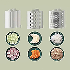 Акумуляторна овочерізка + 3 насадки, Vegetable cutter / Багатофункціональний кухонний слайсер для овочів, фото 5