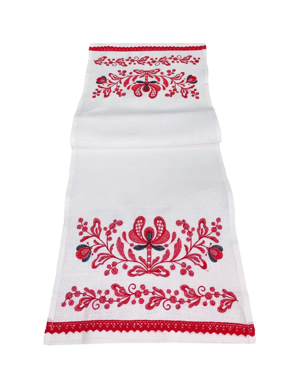 Рушник "Святковий" білий з червоною вишивкою(рушник 33*100 см.)