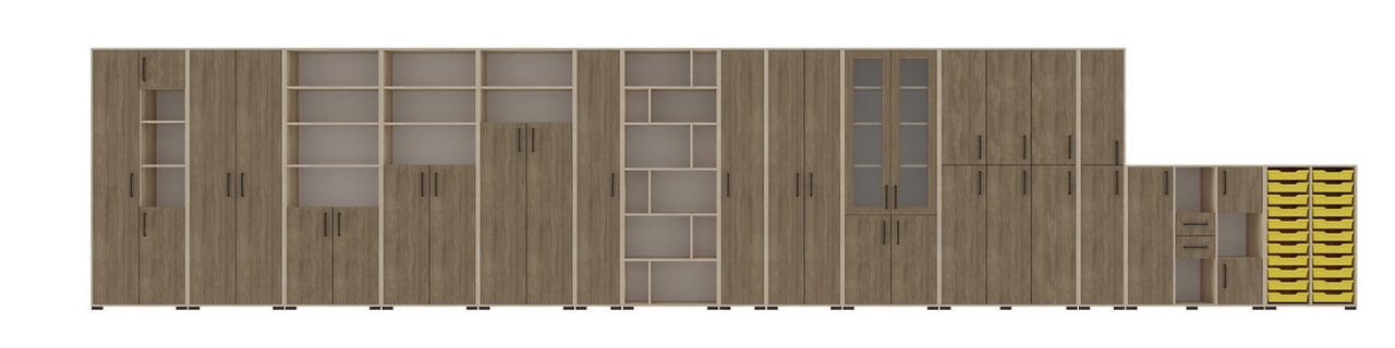 Стінка універсальна для кабінетів офісів та класів (14 елементів), фото 1