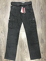Штани теплі чоловічі карго 30-40 ITENO (TOPHERO) арт.1709, Розміри чоловічих джинсів 33, Колір Чорний