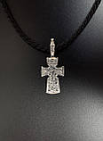 ✝️ Срібний хрестик зі шнурком чернений — вічна класика, що завжди актуальна, фото 2