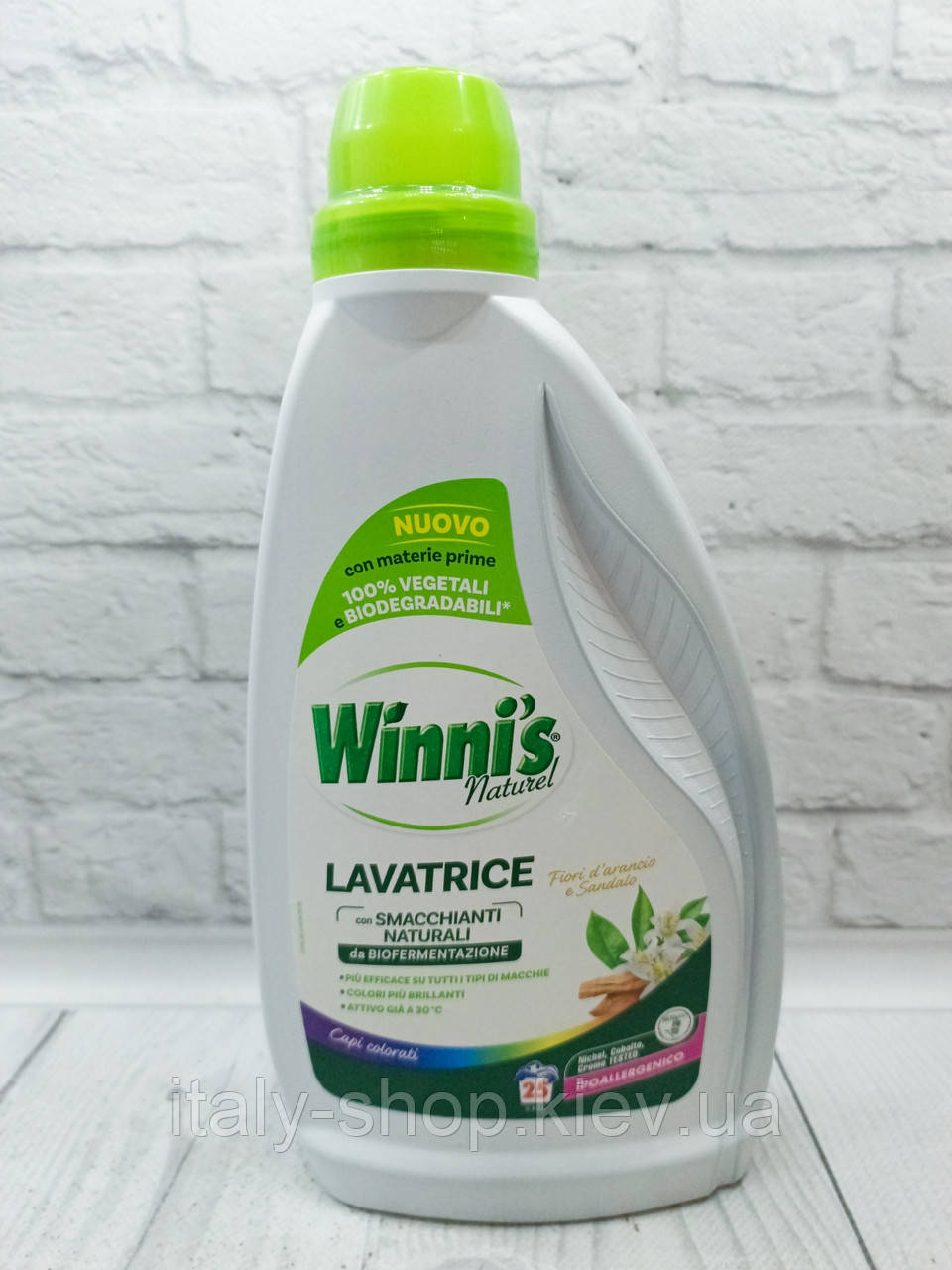 Гіпоалергенний гель для прання для кольорової білизни Winni's Lavatrice capi colorati 25 прань, 1.125 л Італія