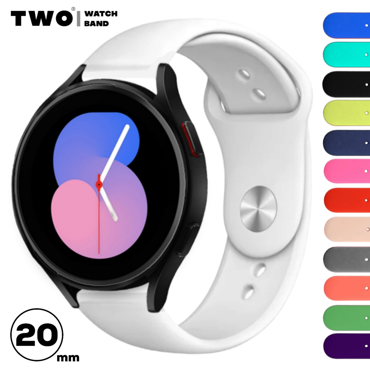 Ремінець для Samsung Galaxy Watch 5/ 5 Pro силіконовий (AN) Білий