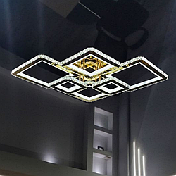 Led люстра для великої вітальні SVET 292W до 40 кв.м колір Золотистий SY-19376/4+2 GD