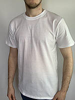 Однотонная белая мужская футболка XL