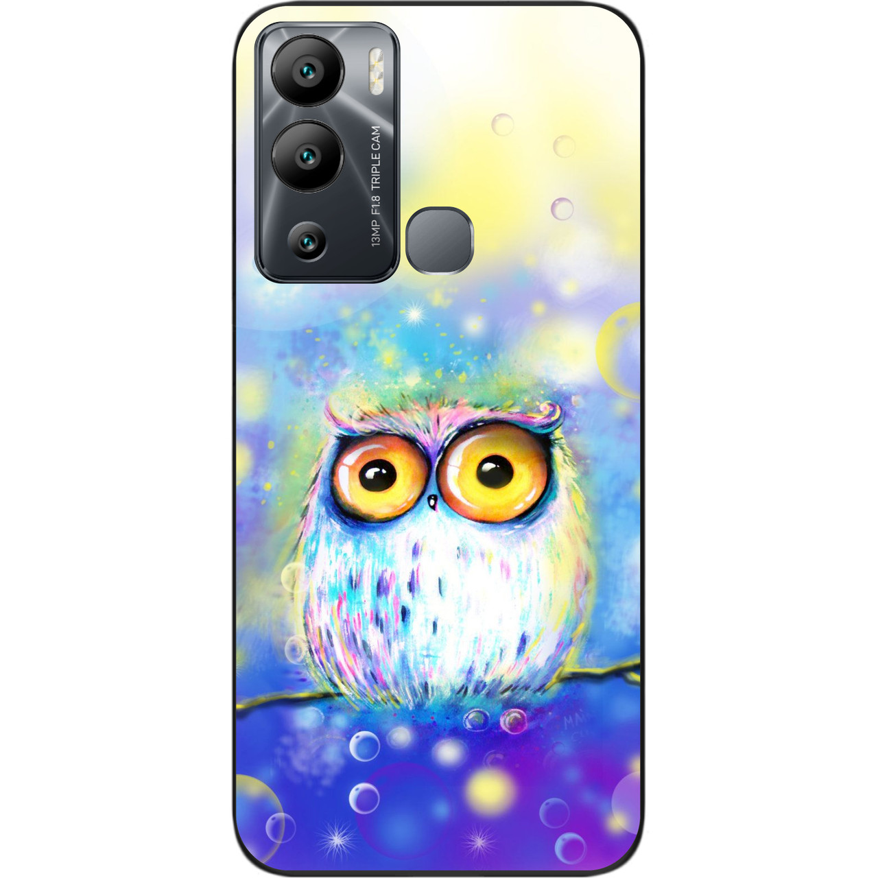 Бампер силіконовий Case для Infinix Hot 12i з малюнком Сова